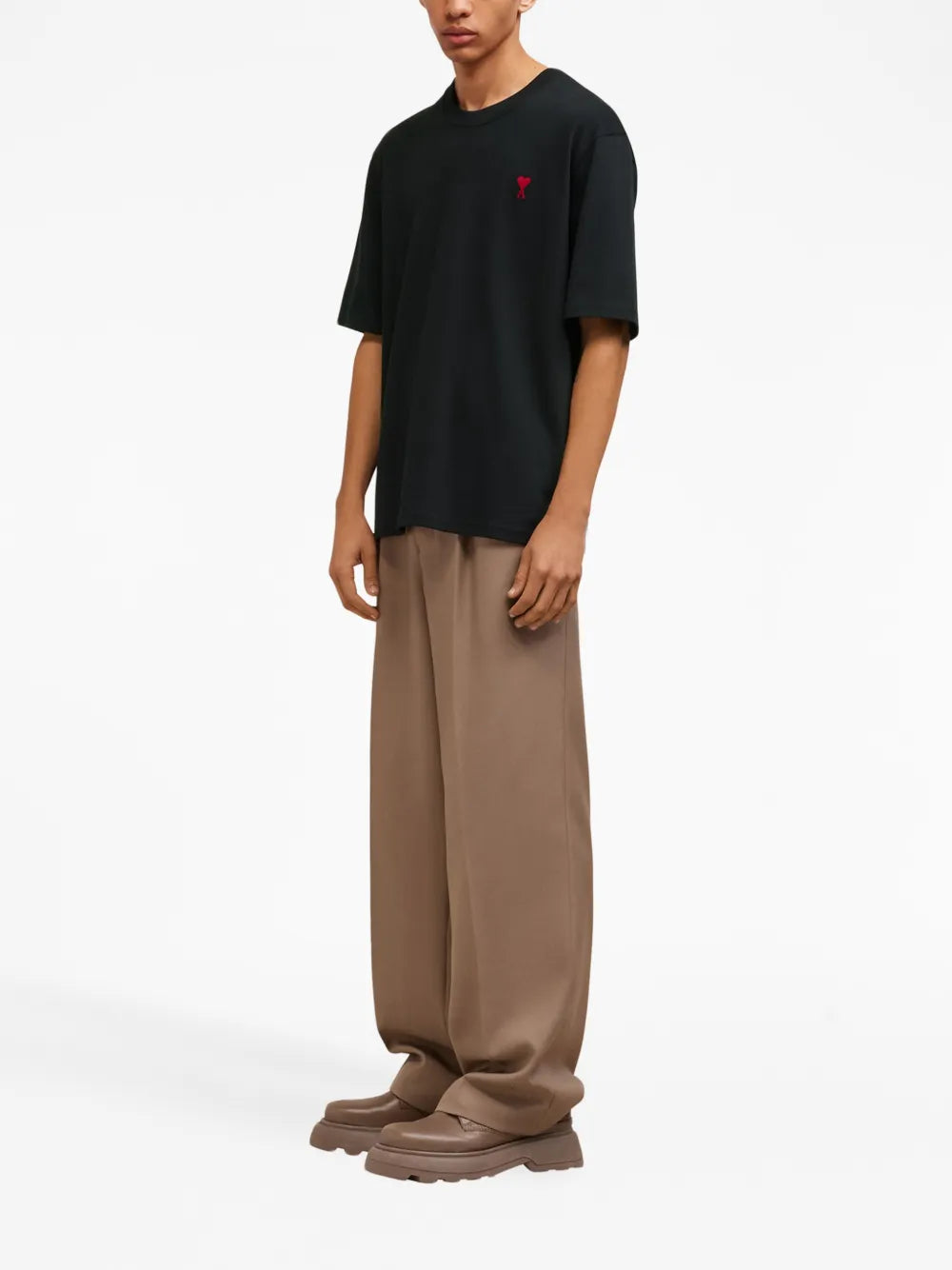 AMI Paris, Ami de Coeur, unisex T-shirt, black T-shirt, luxury fashion