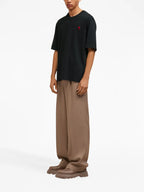 AMI Paris, Ami de Coeur, unisex T-shirt, black T-shirt, luxury fashion