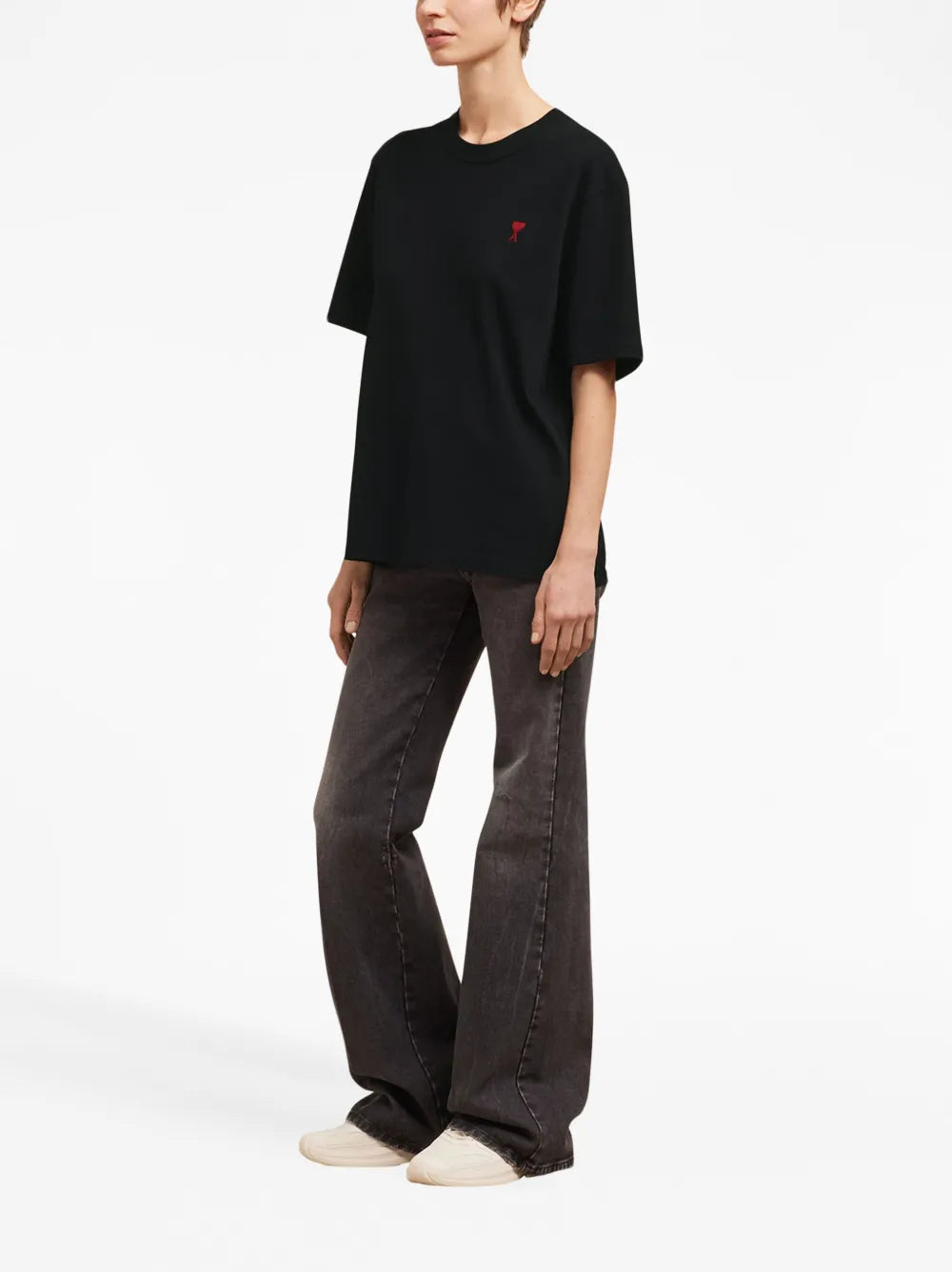 AMI Paris, Ami de Coeur, unisex T-shirt, black T-shirt, luxury fashion