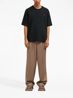 AMI Paris, Ami de Coeur, unisex T-shirt, black T-shirt, luxury fashion