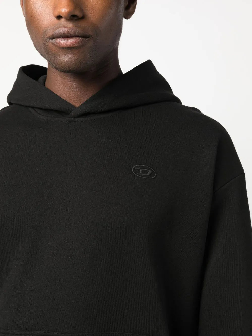 Black Hoodie, S-Macs-Megoval, Diesel, Oval D Logo, Spring-Summer Collection