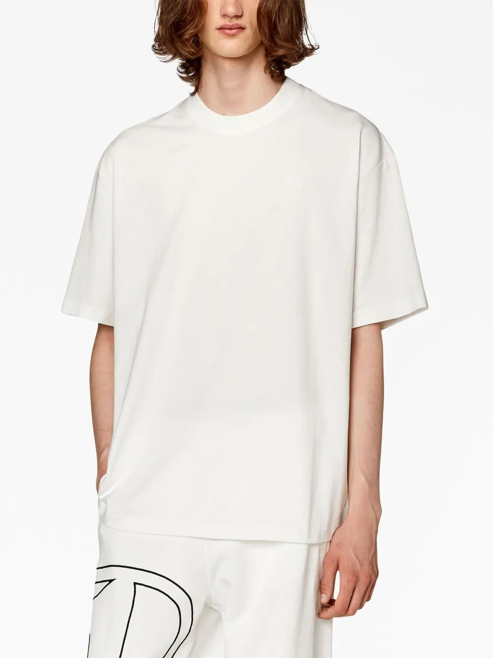 Image of T-Boggy White Cotton T-Shirt by Diesel for Men - Season Autumn-Winter 2024 - Detail View 1