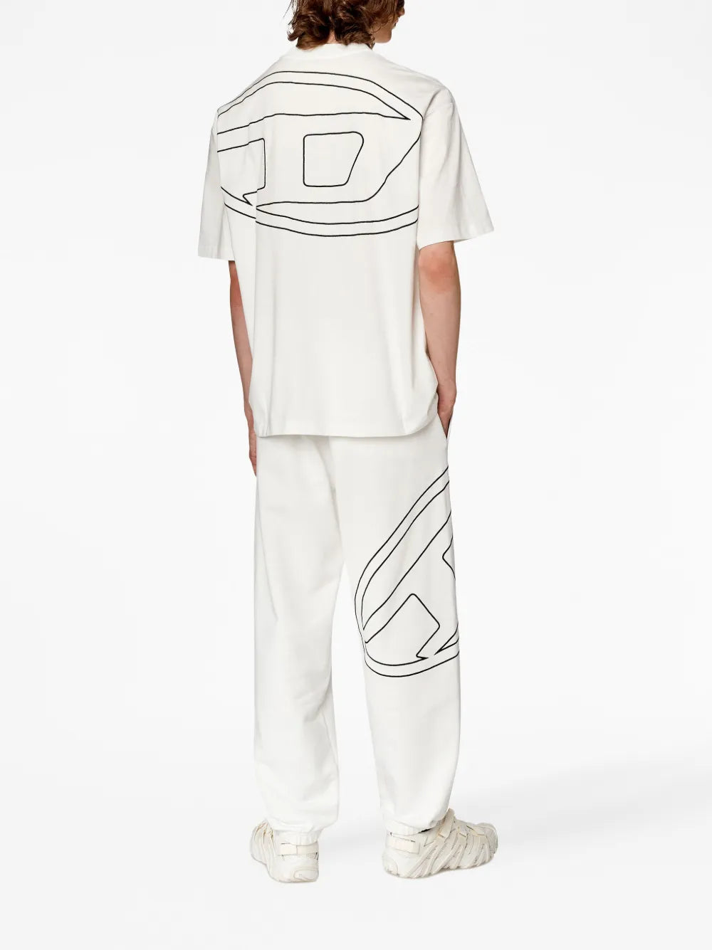 Imagen de la camiseta blanca de algodón T-Boggy de Diesel para hombres - Temporada Otoño-Invierno 2024 - Vista trasera