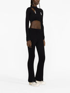 리브드 블랙 팬츠