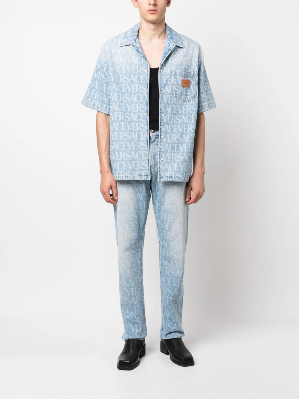 Jean en Denim Bleu Allover