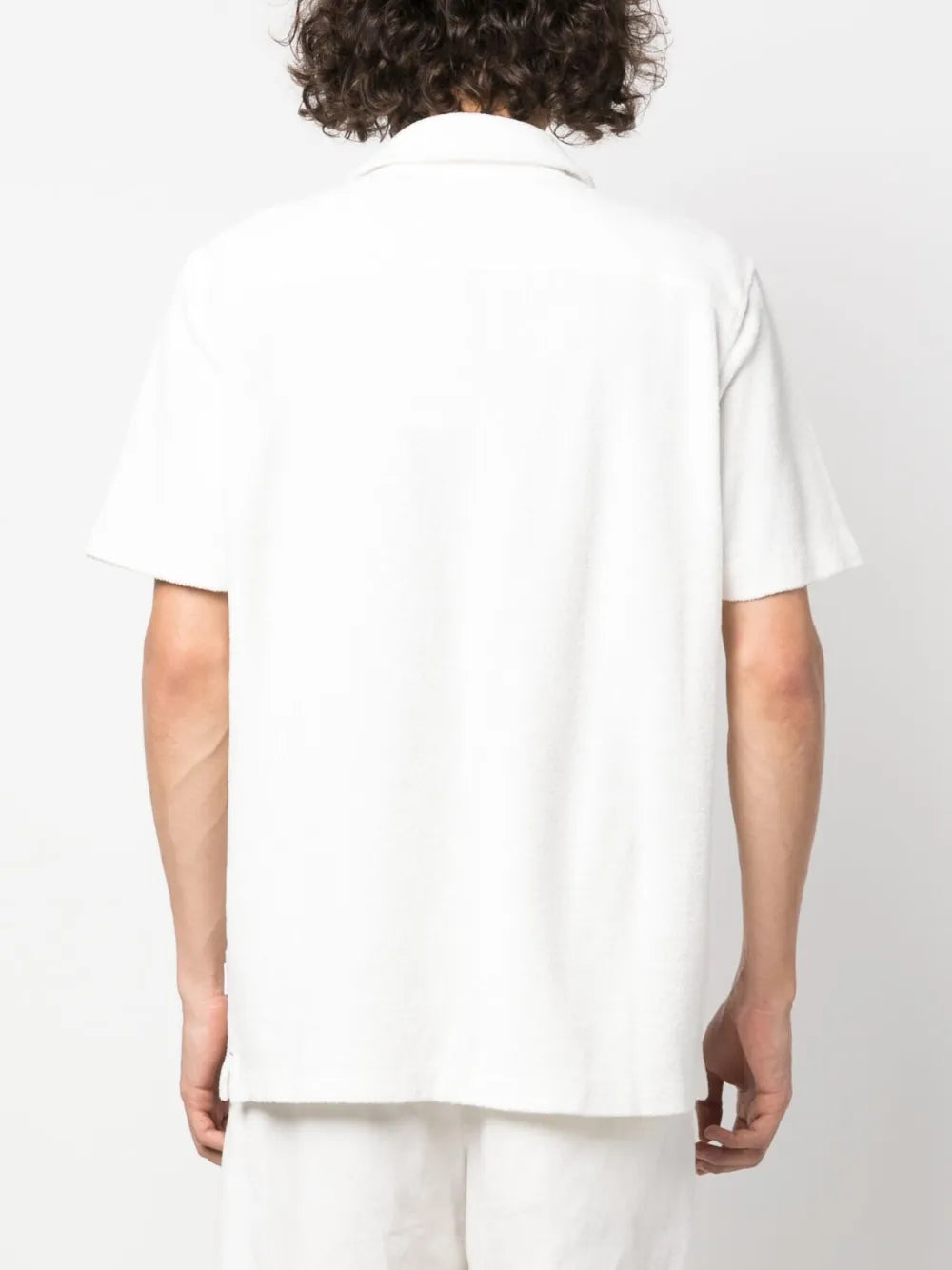 Terry cloth shirt, organic cotton shirt, white shirt, luxury menswear, classic collar shirt