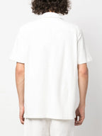 Terry cloth shirt, organic cotton shirt, white shirt, luxury menswear, classic collar shirt