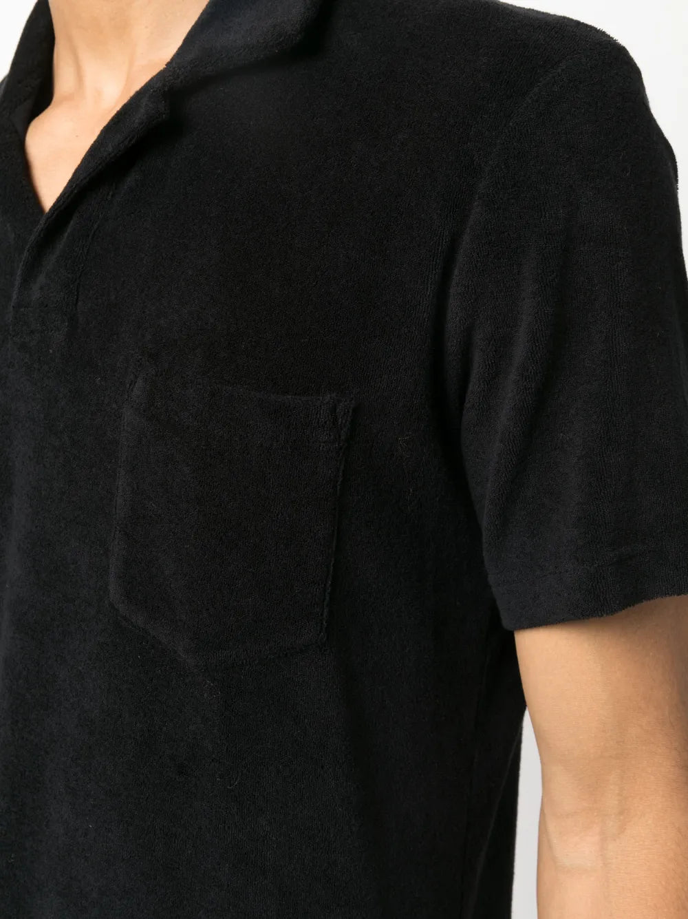 Terry cotton polo, black polo shirt, organic cotton polo, luxury fashion, designer polo