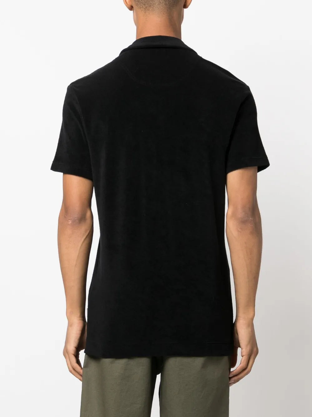 Terry cotton polo, black polo shirt, organic cotton polo, luxury fashion, designer polo