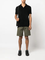 Terry cotton polo, black polo shirt, organic cotton polo, luxury fashion, designer polo