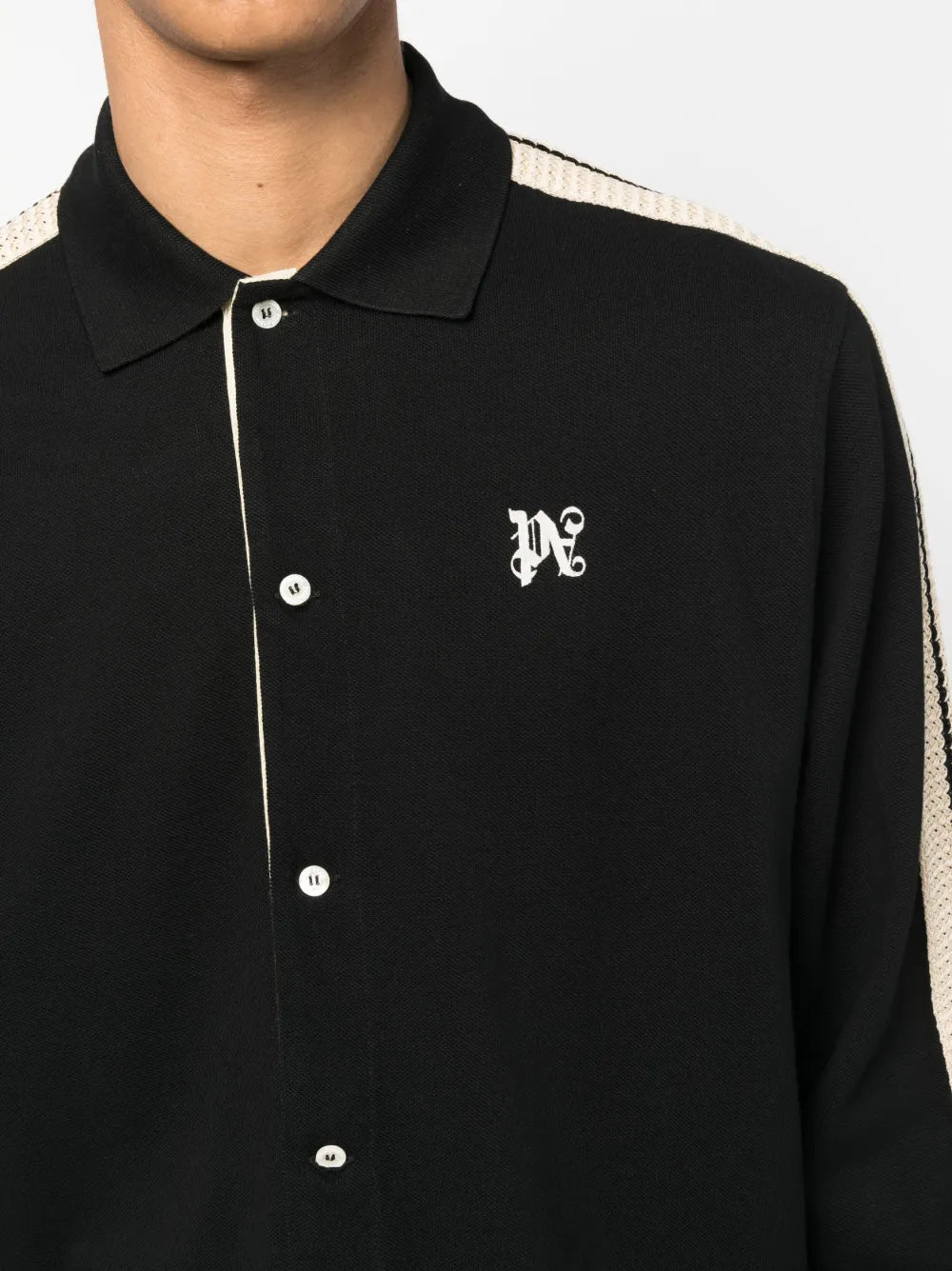 luxury shirt, Palm Angels, cotton piqué, PA monogram, designer shirt
