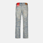 Image of Distressed Blue-Grey Denim Jeans by Diesel for Men - Season Autumn-Winter 2024 - Detail View 2