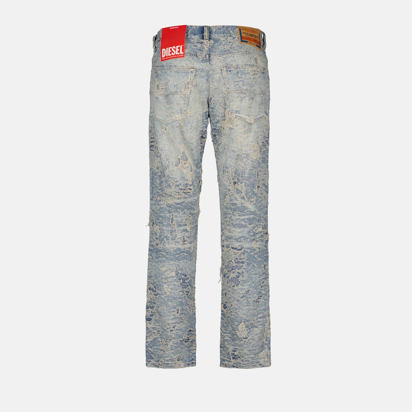 Distressed denim jeans, blue-grey jeans, Diesel jeans, Fall-Winter denim, modern denim style