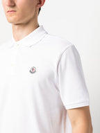 Moncler, men's polo shirt, luxury fashion, white polo, designer clothing