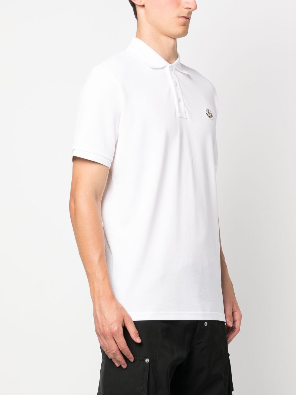 Moncler, men's polo shirt, luxury fashion, white polo, designer clothing