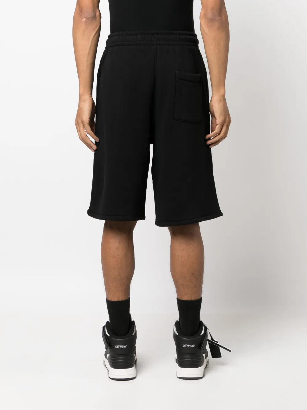 Off-White shorts, black cotton shorts, luxury men’s clothing, designer casual wear, premium shorts
