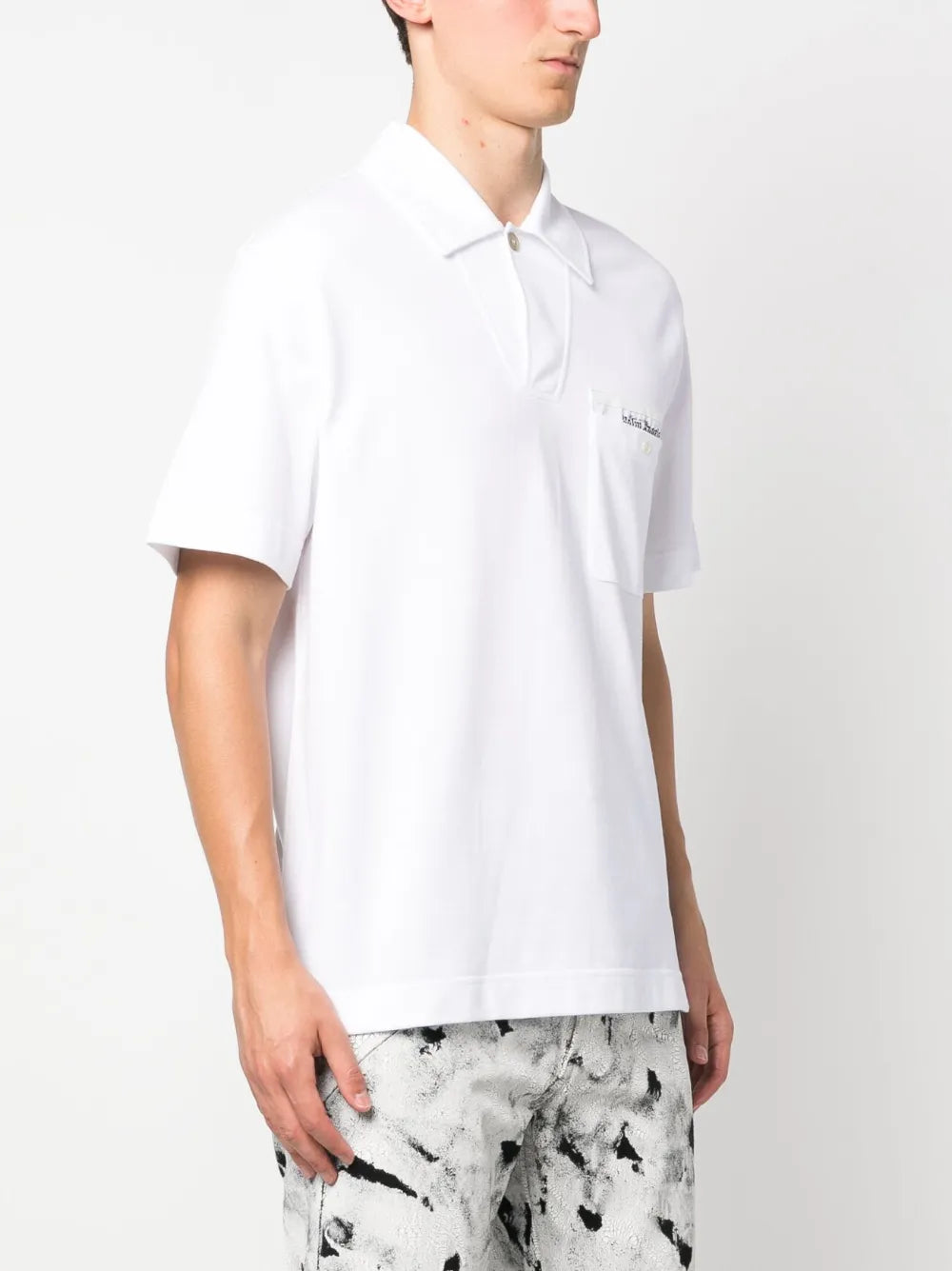 palm angels, sartorial polo, white polo shirt, luxury fashion, men's clothing