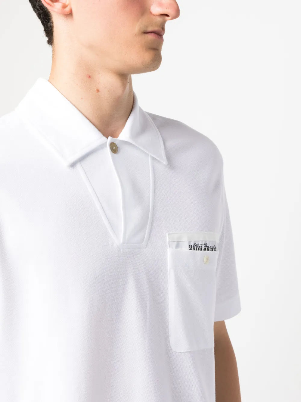 palm angels, sartorial polo, white polo shirt, luxury fashion, men's clothing