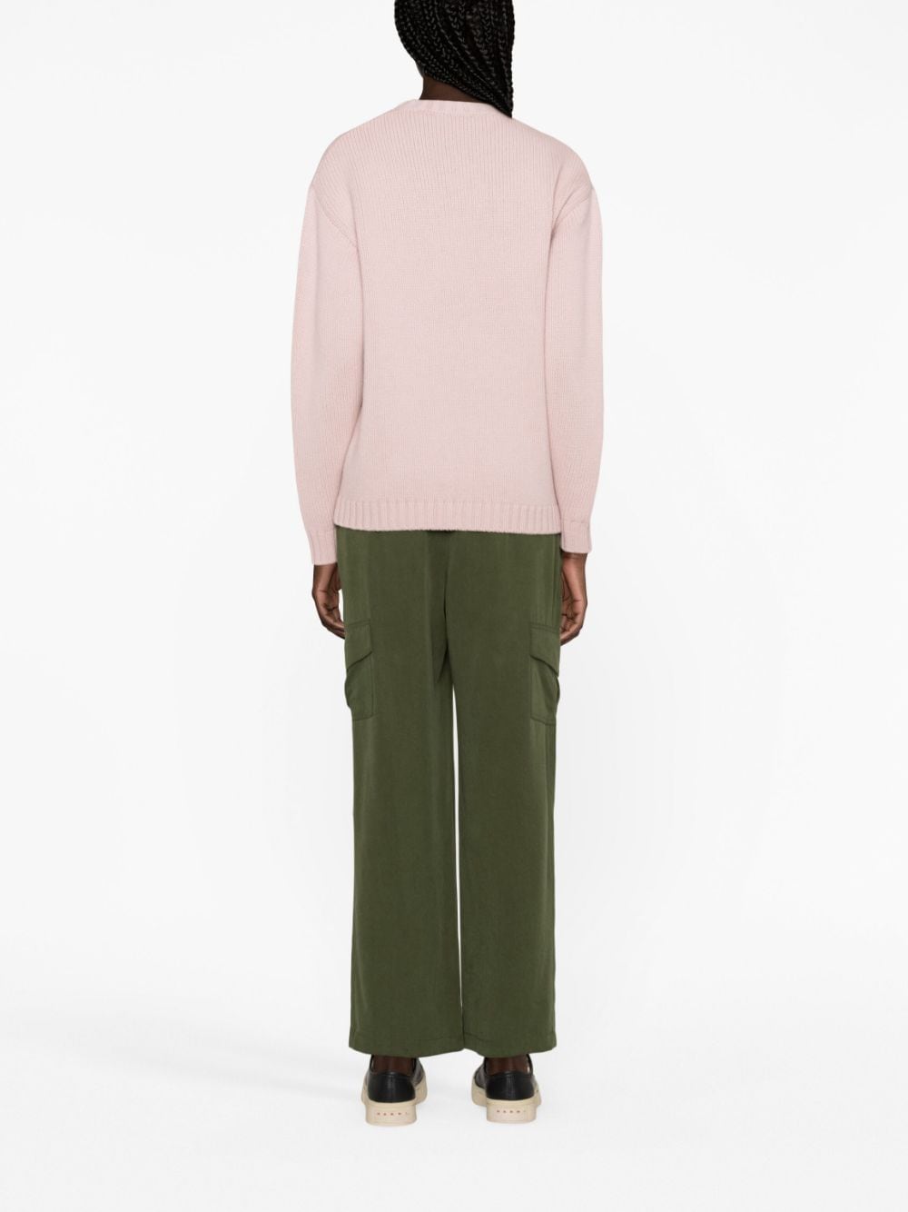 Kenzo logo sweater, pink women's sweater, luxury women's fashion, designer knitwear, elegant women's top