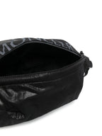 Moncler bum bag, luxury men's accessories, black leather bum bag, designer bum bag, high-end men's fashion