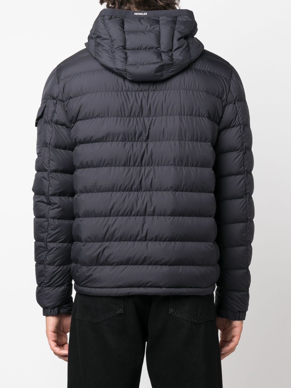 Moncler jacket, luxury men's outerwear, blue winter jacket, high-end fashion, designer men's clothing