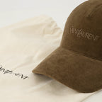 Image of Brown Corduroy Cap by Saint Laurent for Men - Season Spring-Summer 2026 - Detail View 2