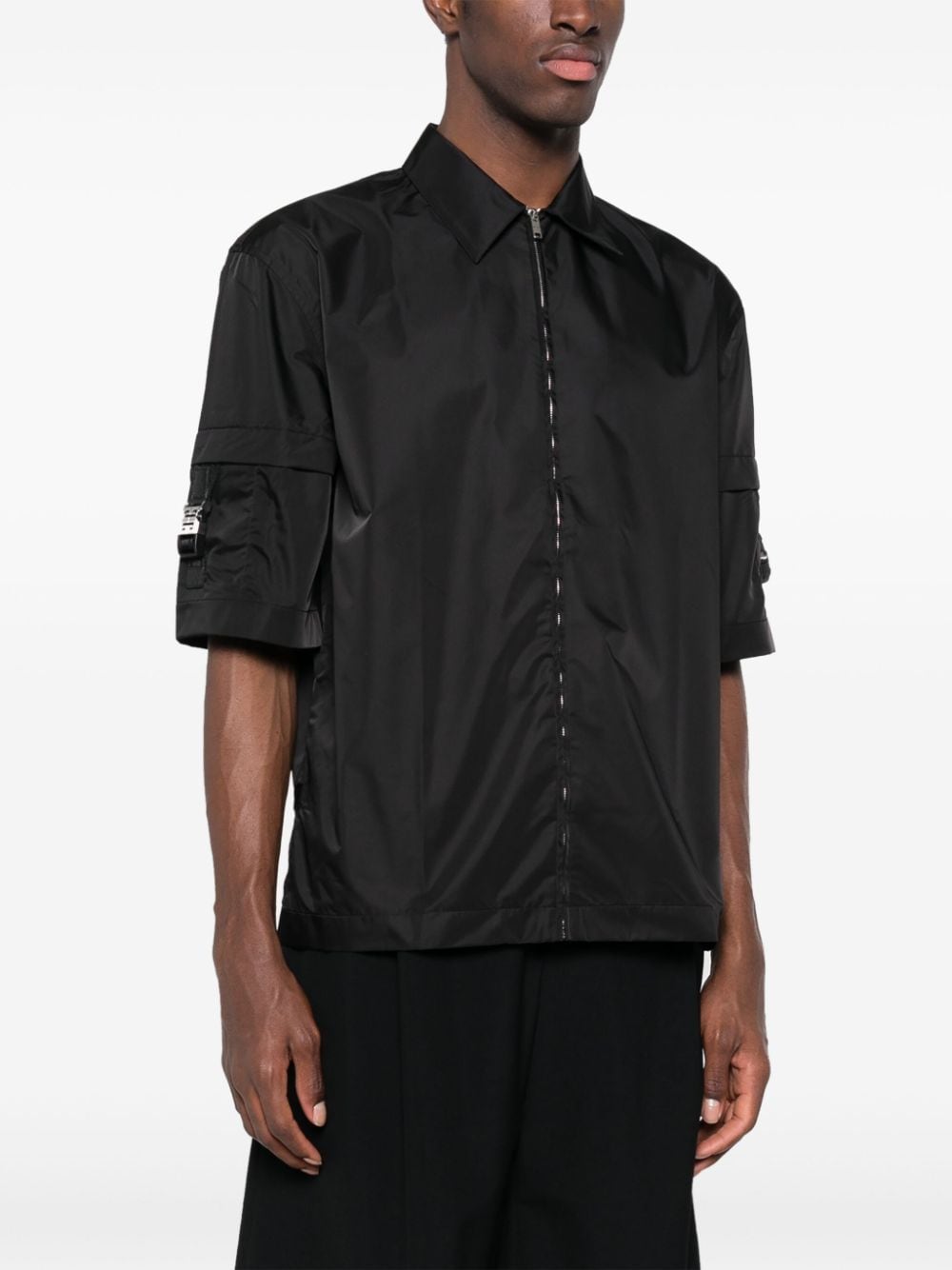 Givenchy shirt, oversize shirt, technical fabric shirt, luxury men's shirt, black shirt