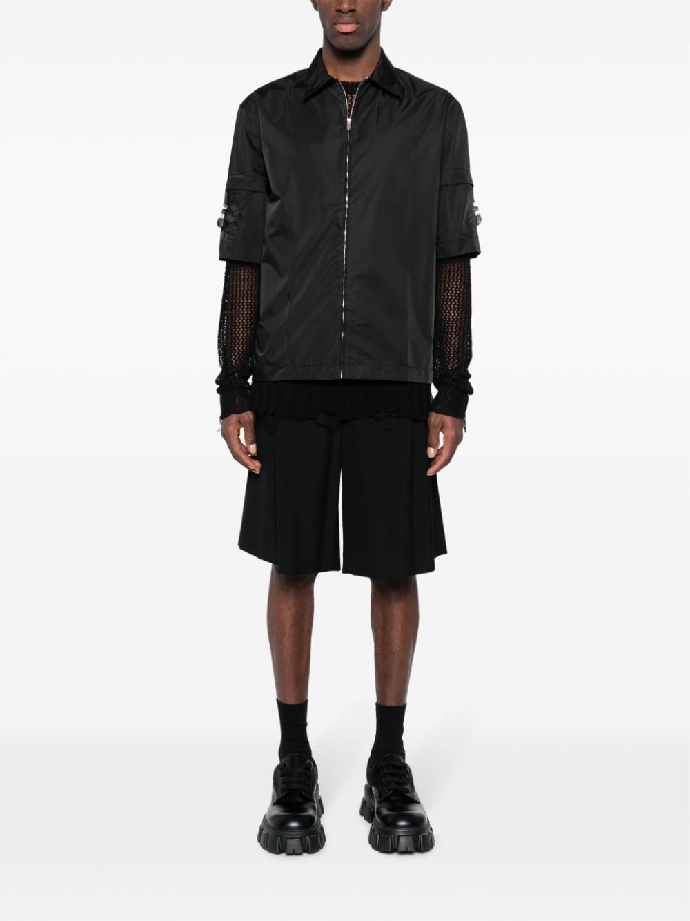 Givenchy shirt, oversize shirt, technical fabric shirt, luxury men's shirt, black shirt