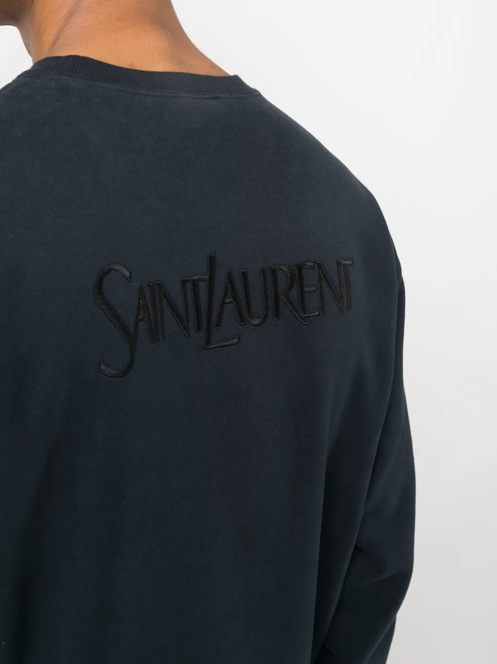 Saint Laurent Sweatshirt Azul com Logo Homem