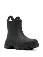 Moncler, luxury ankle boots, women’s black boots, high-end footwear, designer rain boots
