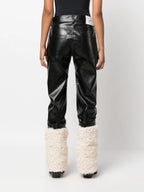 Pantalones Híbridos de Cuero y Piel Sintética