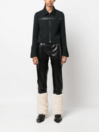 Pantalones Híbridos de Cuero y Piel Sintética