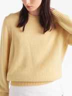 Prada pull, wool and cashmere, luxury knitwear, yellow pull, elegant fashion