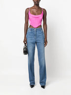 Versace jeans, light blue jean, luxury fashion, high-end denim, straight jean