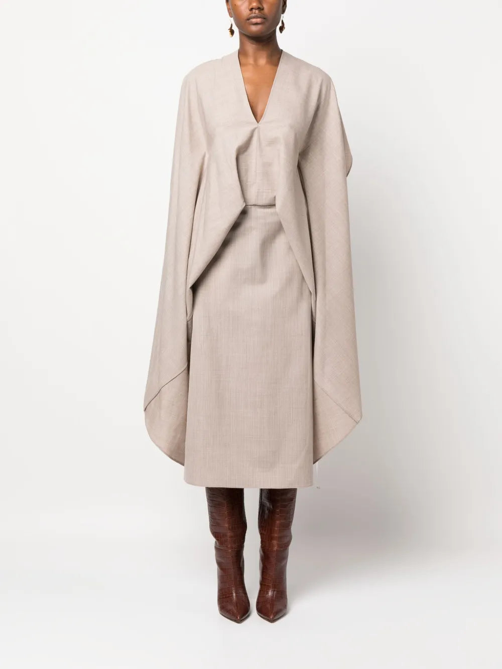 fendi beige dress Fendi Beige Silk Frilled Short Dress M