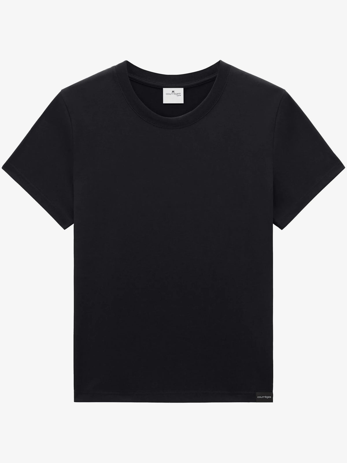 Image of Black Cotton T-Shirt by Courrèges for Men - Season Spring-Summer 2026 - Model View 1