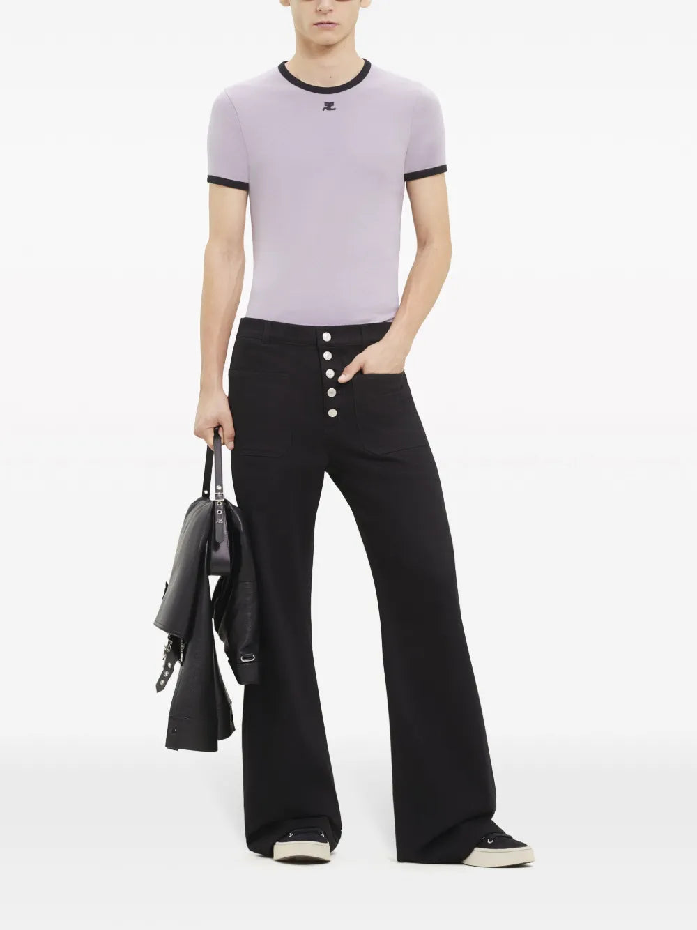 Courrèges의 남성용 대비 에디션 T셔츠 이미지 - 2024 봄-여름 시즌 - 뒷면 보기