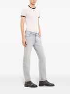 Image of Straight-cut washed jeans by Courreges for Men - Season Spring-Summer 2024 - Detail View 1