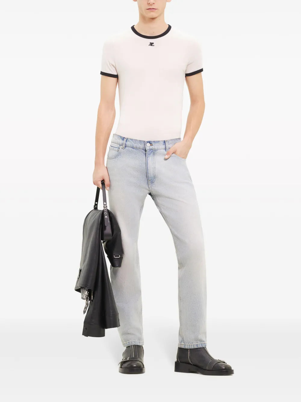 Gerade geschnittene gewaschene Jeans