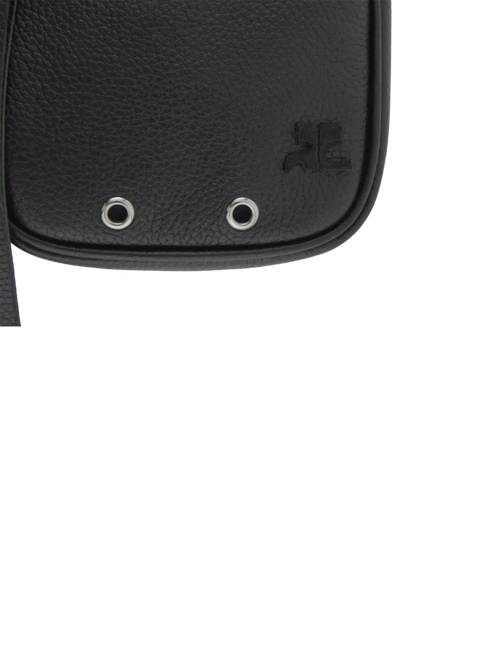 Image of Grained Leather Canvas Messenger Bag by Courreges for Men - Season Autumn-Winter 2024 - Detail View 7