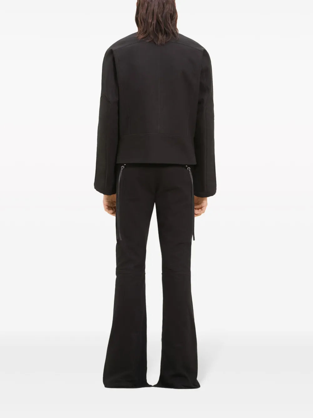 Image d'une veste de motard en denim noir de Courrèges pour hommes - Saison Printemps-Été 2024 - Détail vue 6