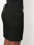 Black Viscose Mini Skirt