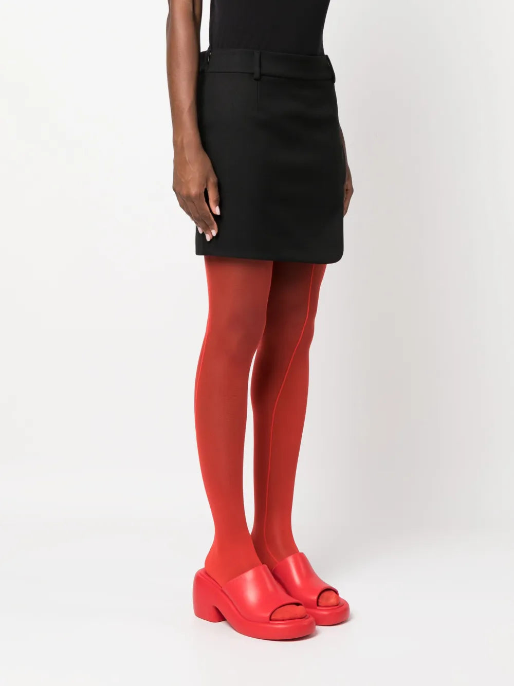 Black Viscose Mini Skirt