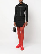 Black Viscose Mini Skirt