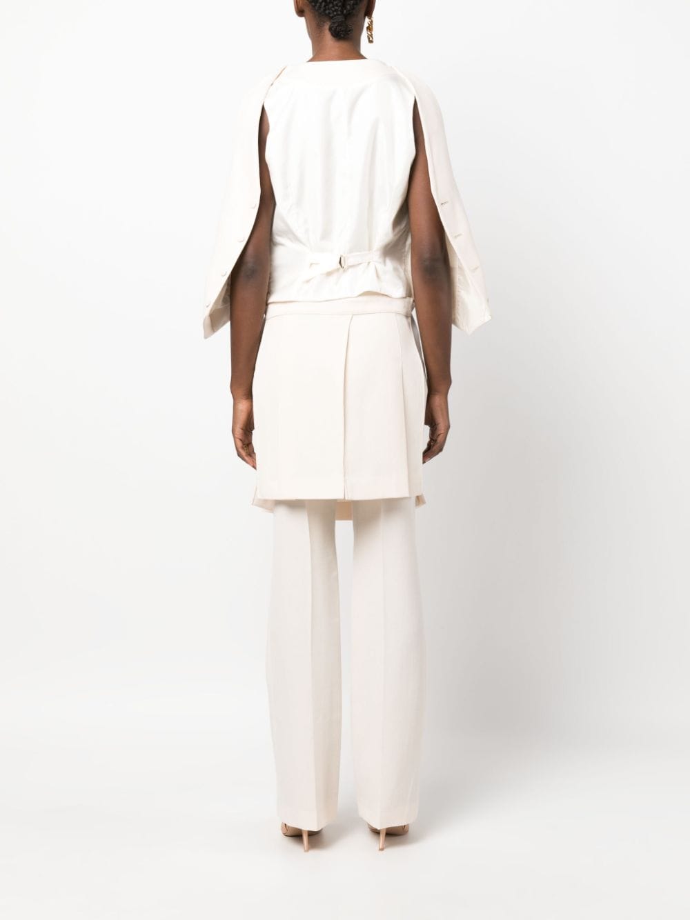 베이지 민소매 재킷