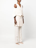 베이지 민소매 재킷