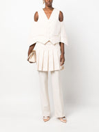 베이지 민소매 재킷