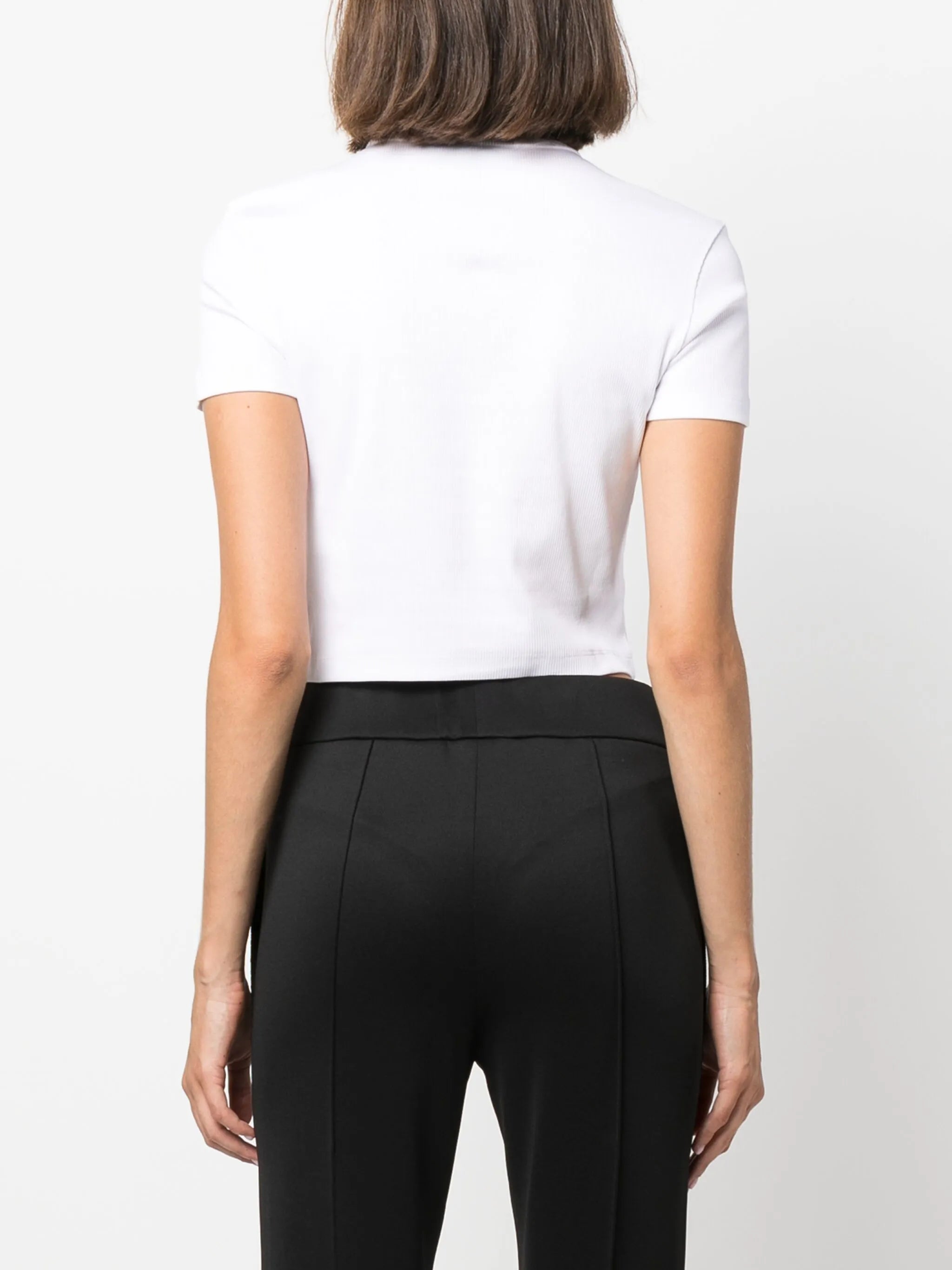 Image of Fendi Roma White Crop Top by Fendi for Women - Season Spring-Summer 2026 - Model view 3