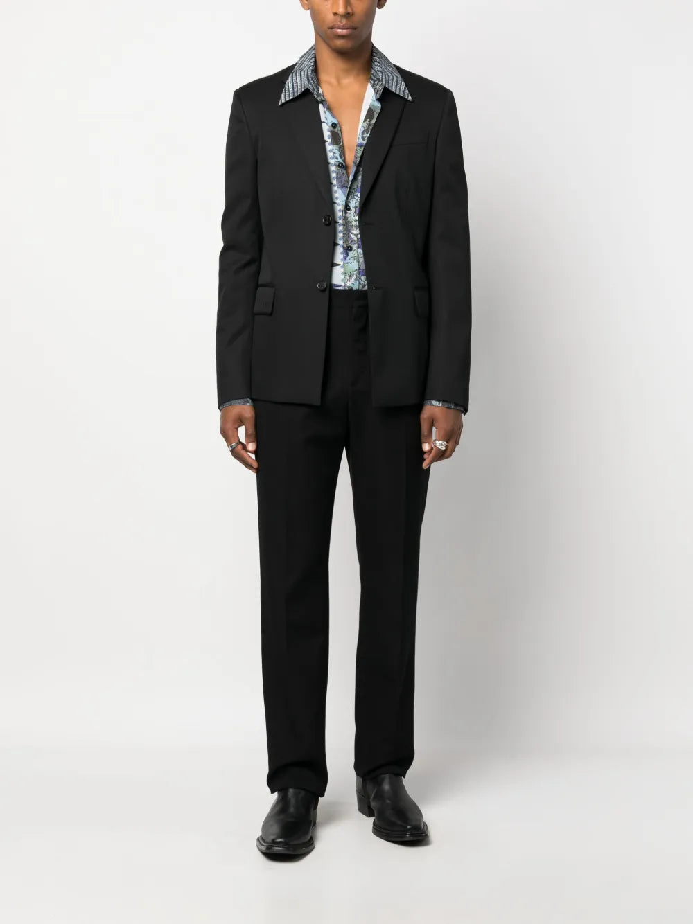 Blazer de lã sofisticado - Off-White - Homem - Preto