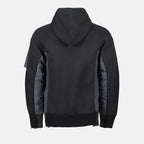 Zip-Up Nylon and Terry Sweatshirt